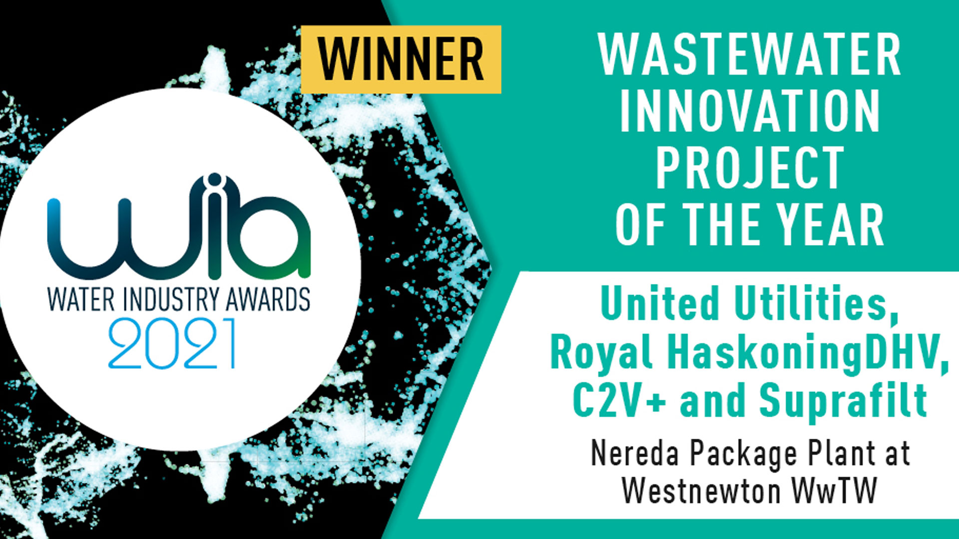 First Nereda package plant wins UK Water Industry Award Wastewater Innovation project of the year | Royal HaskoningDHV